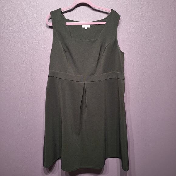 Isadora womems 2x black ribbed fit and flare dress scalloped neckline sleeveless - Picture 1 of 8